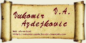 Vukomir Azdejković vizit kartica